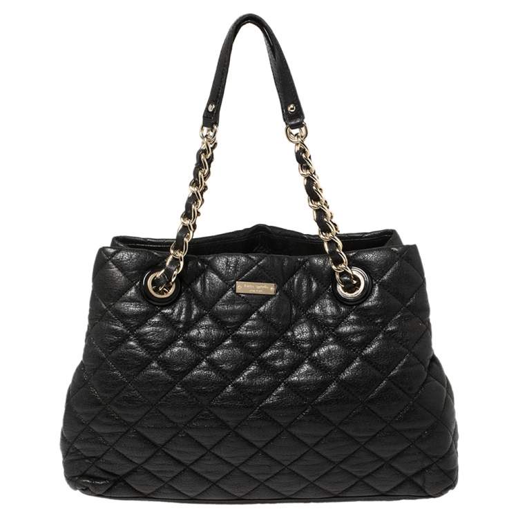 Kate Spade Black Quilted Shimmer Leather Maryanne Shoulder Bag Kate ...
