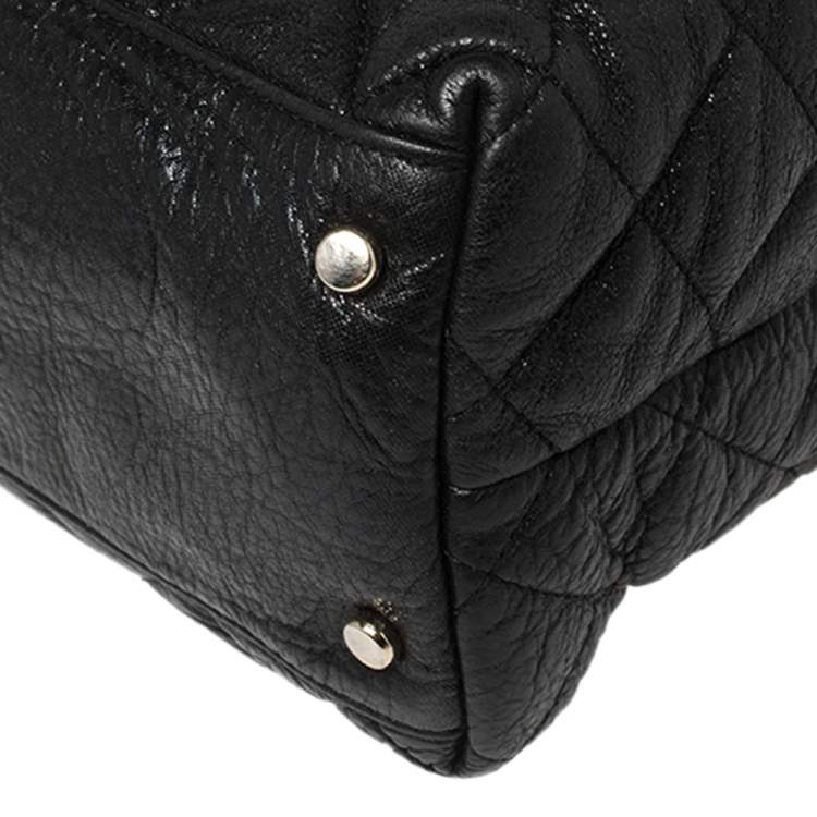 Pre Owned Kate Spade Black Quilted Shimmer Leather Maryanne Shoulder Bag