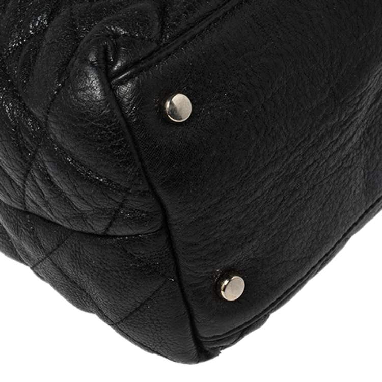 Pre Owned Kate Spade Black Quilted Shimmer Leather Maryanne Shoulder Bag