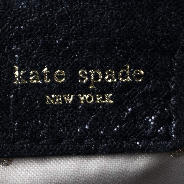 Pre Owned Kate Spade Black Quilted Shimmer Leather Maryanne Shoulder Bag