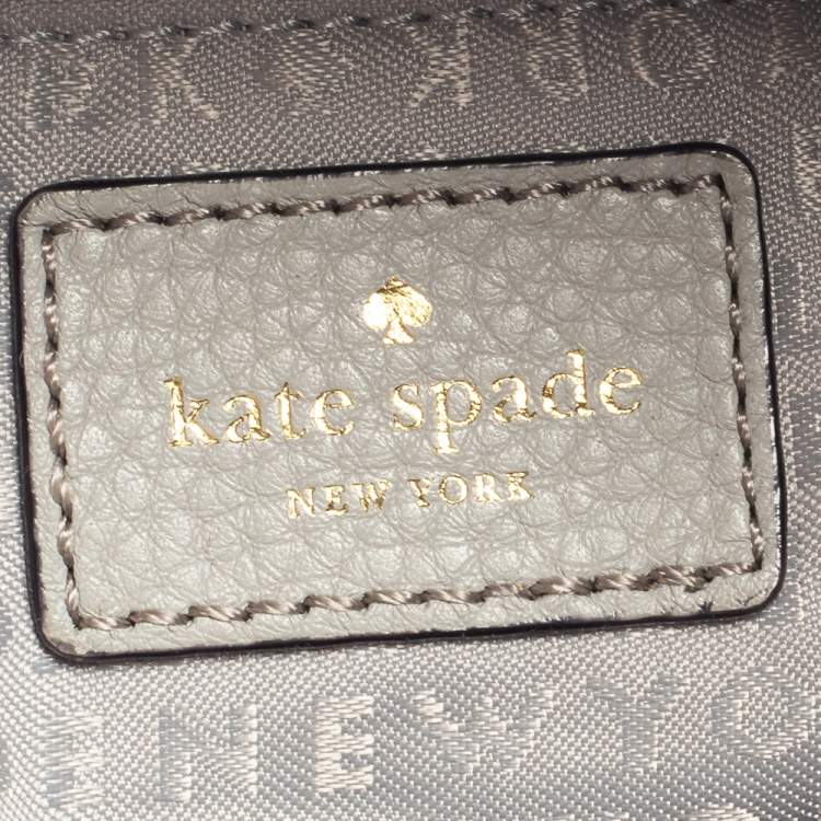 Pre Owned Kate Spade Grey Leather Shoulder Bag