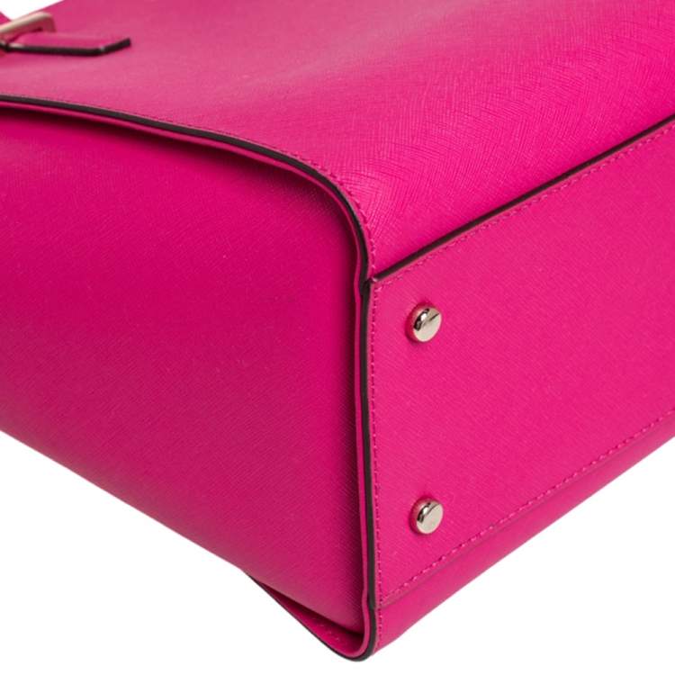 Pre Owned Kate Spade Fuschia Leather Cedar Street Hayden Tote
