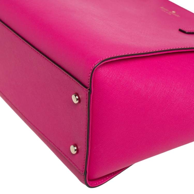 Pre Owned Kate Spade Fuschia Leather Cedar Street Hayden Tote