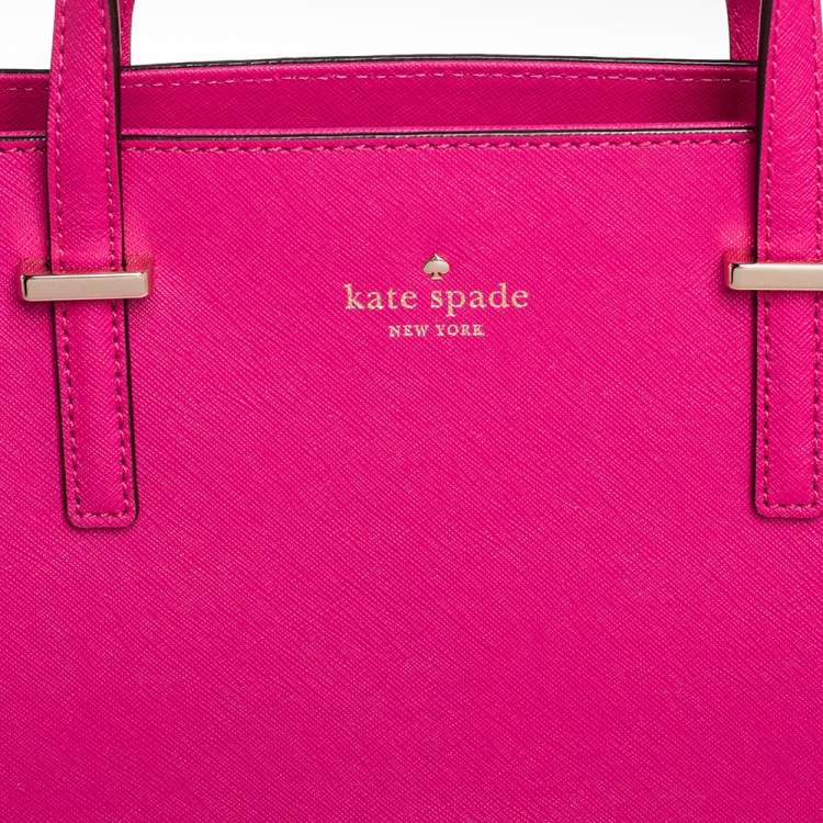 Pre Owned Kate Spade Fuschia Leather Cedar Street Hayden Tote