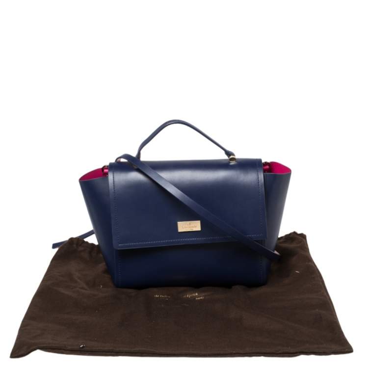 Pre Owned Kate Spade Blue Leather Brynlee Top Handled Bag