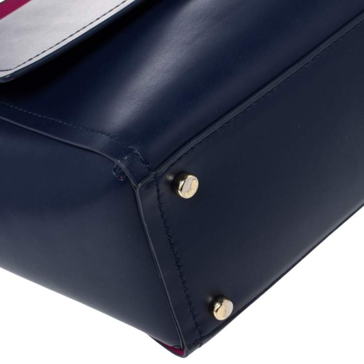 Pre Owned Kate Spade Blue Leather Brynlee Top Handled Bag