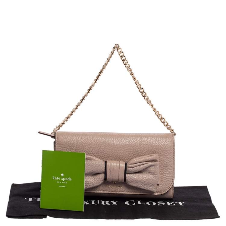 Pre Owned Kate Spade Pale Pink Leather Milou Chain Wallet