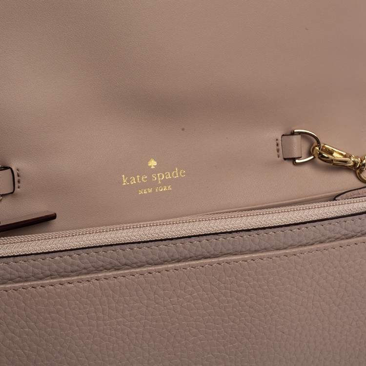 Pre Owned Kate Spade Pale Pink Leather Milou Chain Wallet