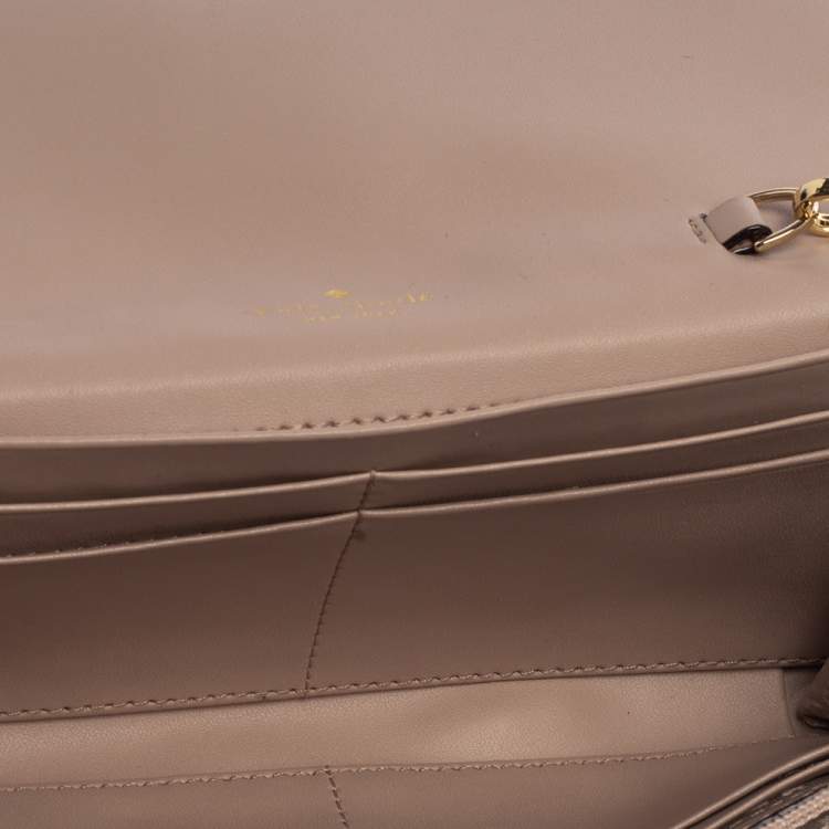 Pre Owned Kate Spade Pale Pink Leather Milou Chain Wallet