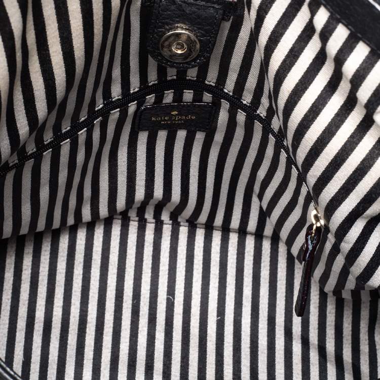 Pre Owned Kate Spade Black Leather Foldover Tote