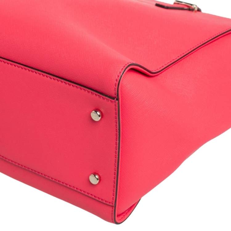Pre Owned Kate Spade Coral Red Leather Cedar Street Hayden Tote