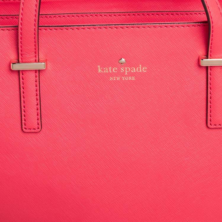 Pre Owned Kate Spade Coral Red Leather Cedar Street Hayden Tote