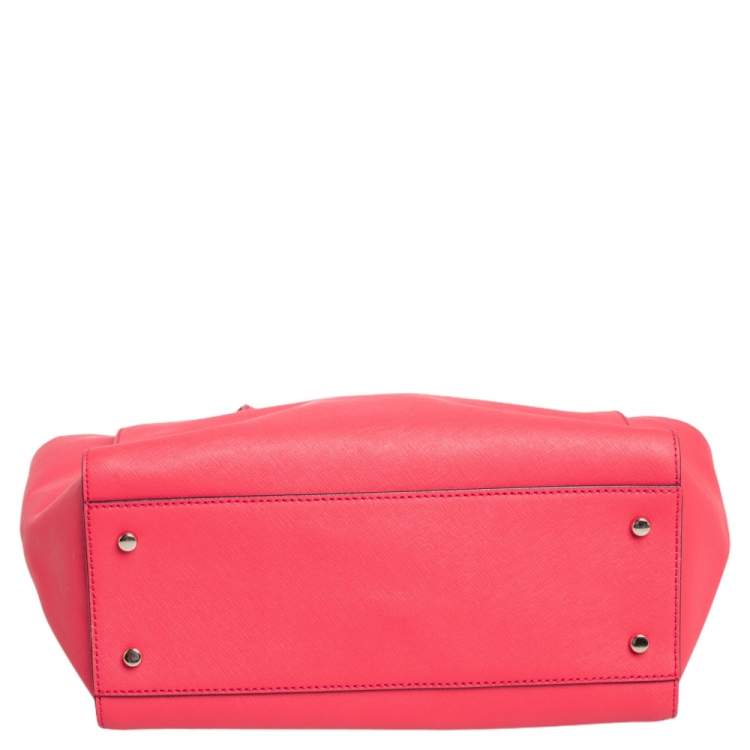 Pre Owned Kate Spade Coral Red Leather Cedar Street Hayden Tote