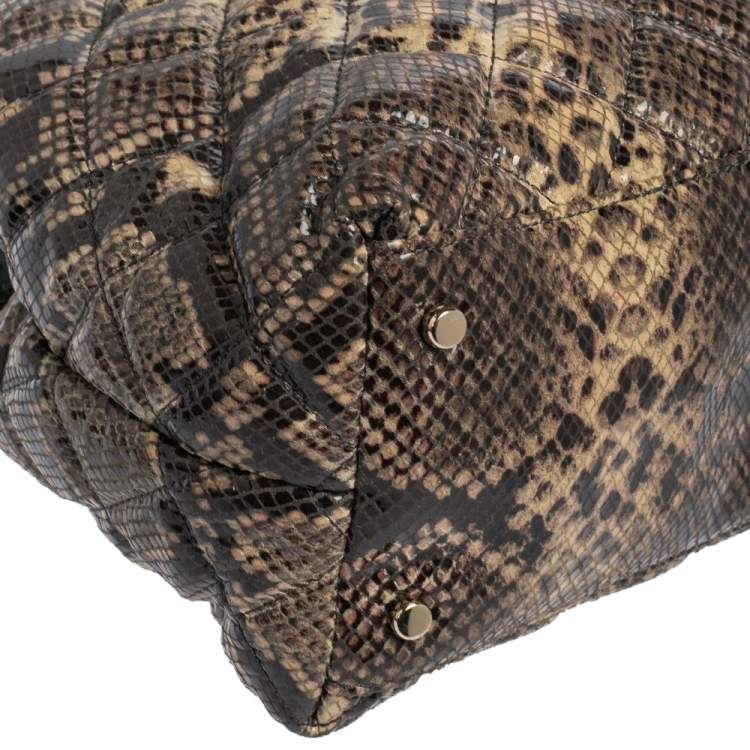 Pre Owned Kate Spade Multicolor Quilted Python Embossed Leather Maryanne Shoulder Bag