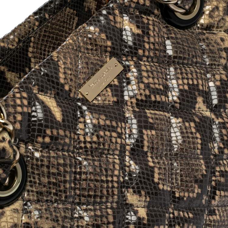 Pre Owned Kate Spade Multicolor Quilted Python Embossed Leather Maryanne Shoulder Bag