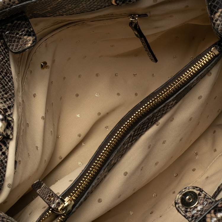 Pre Owned Kate Spade Multicolor Quilted Python Embossed Leather Maryanne Shoulder Bag