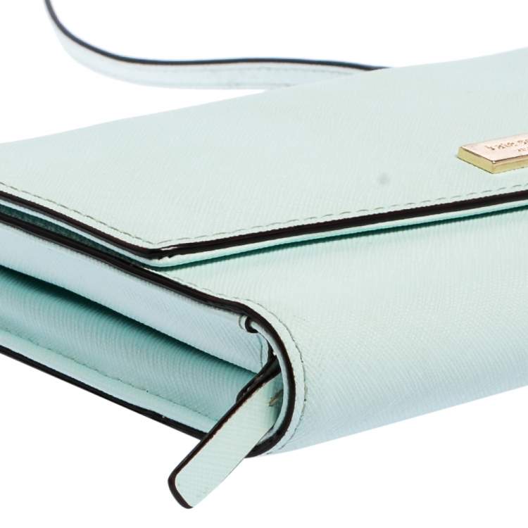 Pre Owned Kate Spade Light Aqua Blue Leather Laurel Way Winni Crossbody Bag