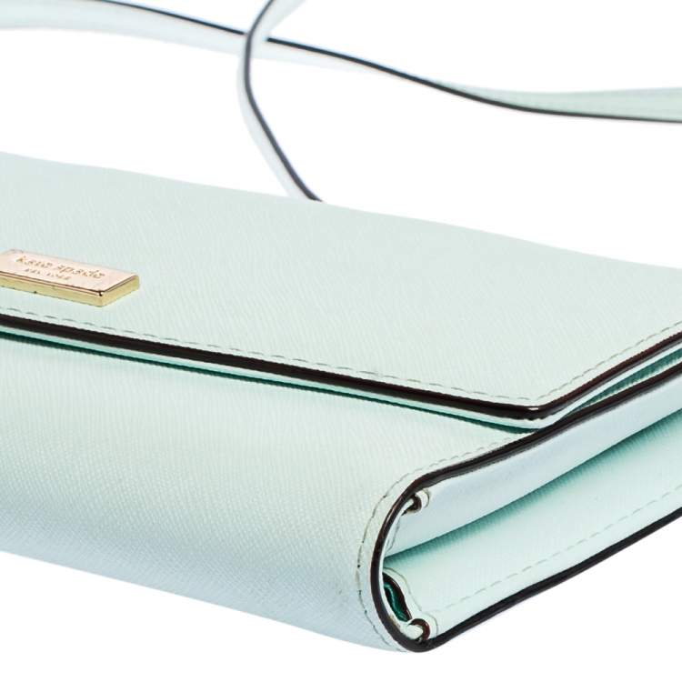 Pre Owned Kate Spade Light Aqua Blue Leather Laurel Way Winni Crossbody Bag