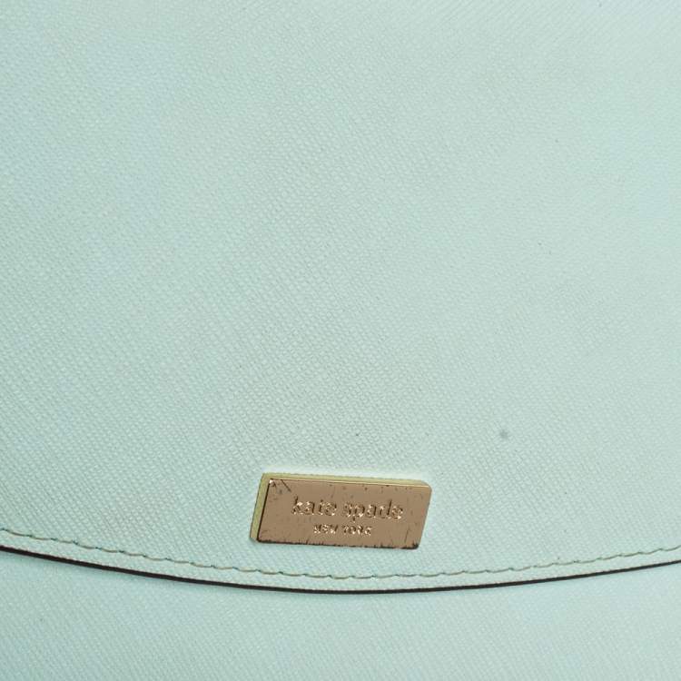 Pre Owned Kate Spade Light Aqua Blue Leather Laurel Way Winni Crossbody Bag