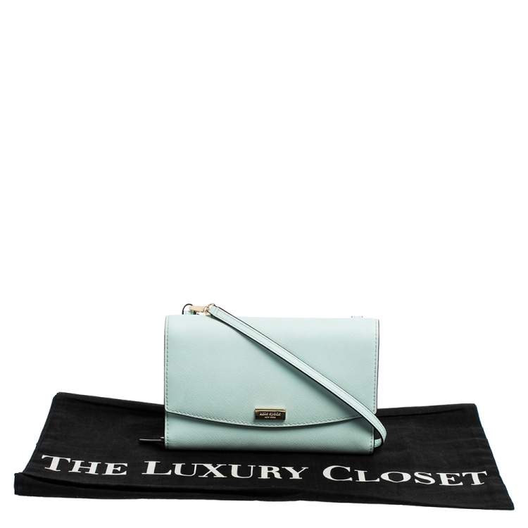 Pre Owned Kate Spade Light Aqua Blue Leather Laurel Way Winni Crossbody Bag