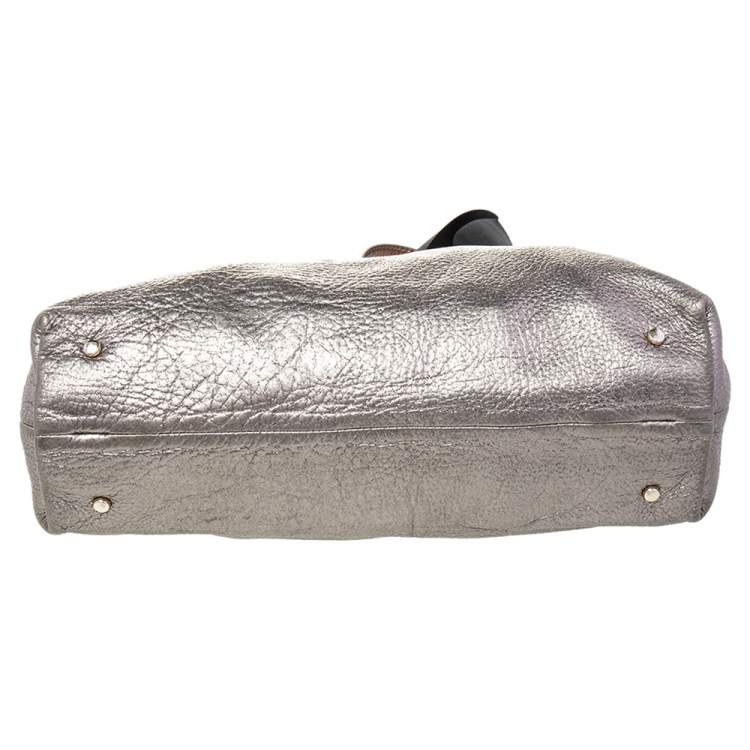 Pre Owned Kate Spade Silver Leather Shoulder Bag