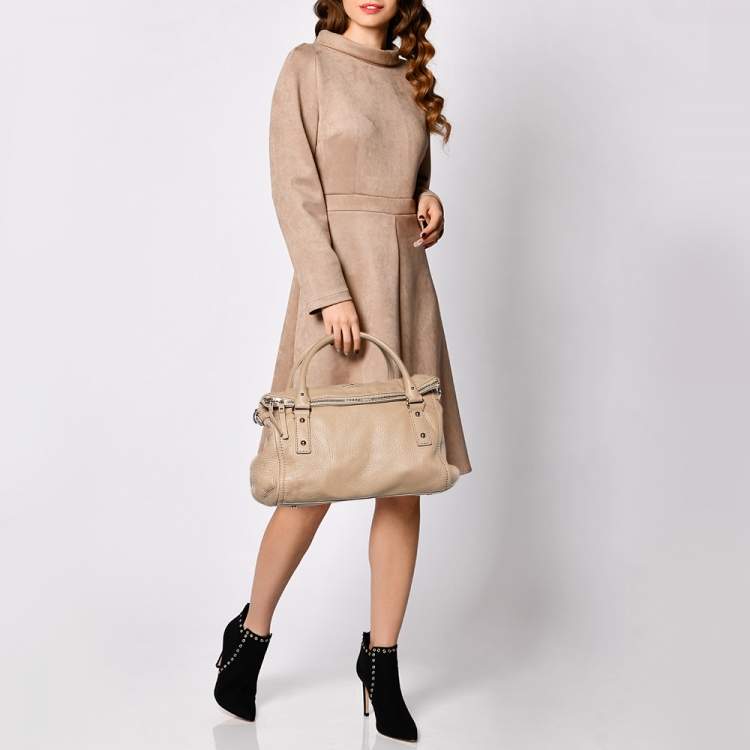 Pre Owned Kate Spade Dark Beige Leather Satchel