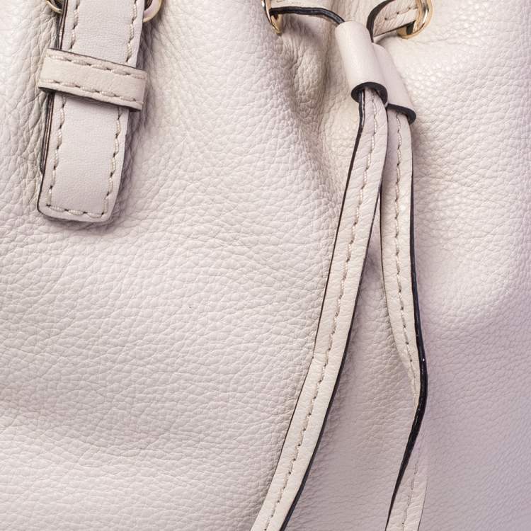 Pre Owned Kate Spade Cream Leather Drawstring Satchel