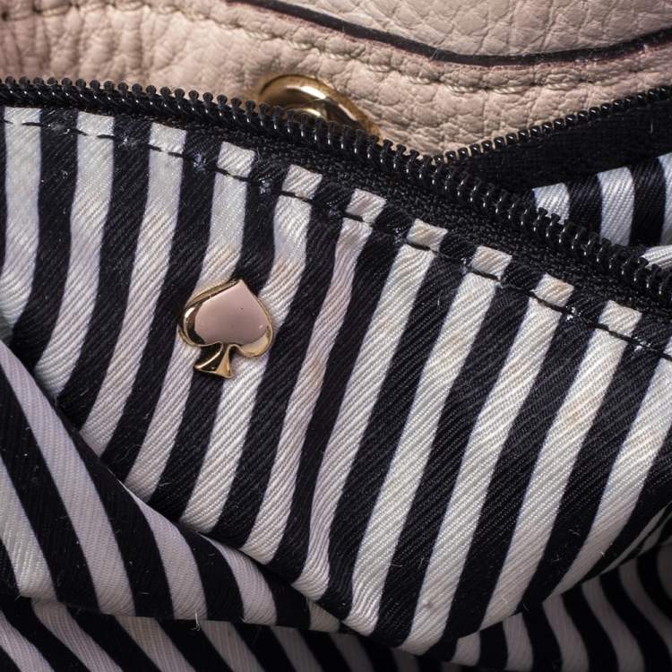 Pre Owned Kate Spade Cream Leather Drawstring Satchel