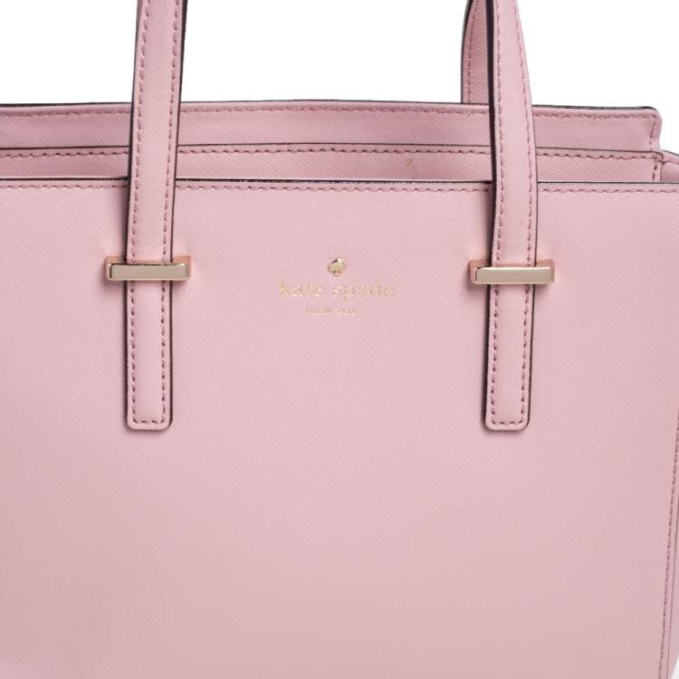 Pre Owned Kate Spade Powder Pink Leather Cedar Street Hayden Tote