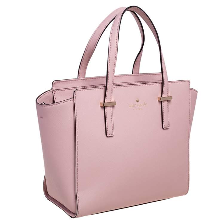 Pre Owned Kate Spade Powder Pink Leather Cedar Street Hayden Tote