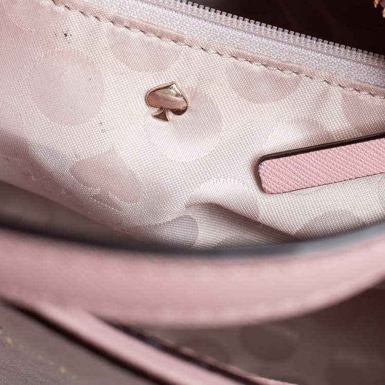 Pre Owned Kate Spade Powder Pink Leather Cedar Street Hayden Tote