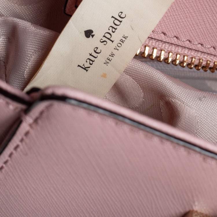 Pre Owned Kate Spade Powder Pink Leather Cedar Street Hayden Tote