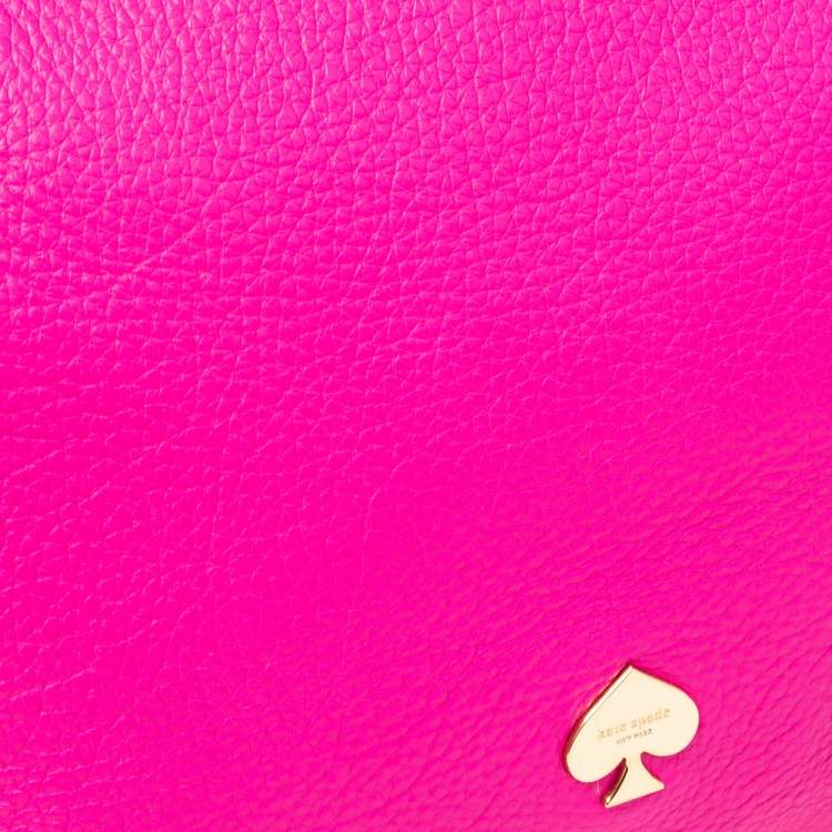 Pre Owned Kate Spade Vivid Pink Leather Leroy Street Linsley Tote