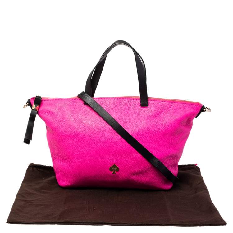 Pre Owned Kate Spade Vivid Pink Leather Leroy Street Linsley Tote