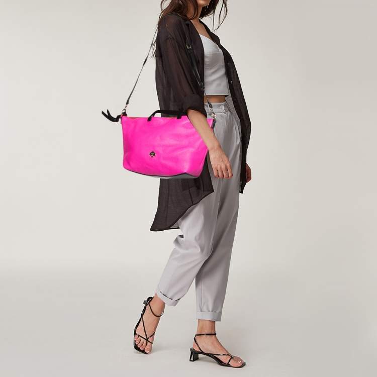 Pre Owned Kate Spade Vivid Pink Leather Leroy Street Linsley Tote