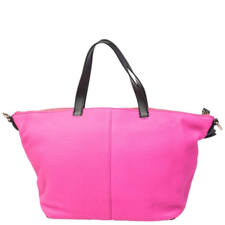 Pre Owned Kate Spade Vivid Pink Leather Leroy Street Linsley Tote