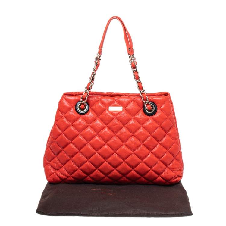 مملوكة مسبقًا Kate Spade Neon Orange Quilted Leather Gold Coast Maryanne Shoulder Bag