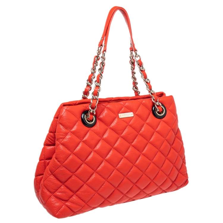 مملوكة مسبقًا Kate Spade Neon Orange Quilted Leather Gold Coast Maryanne Shoulder Bag