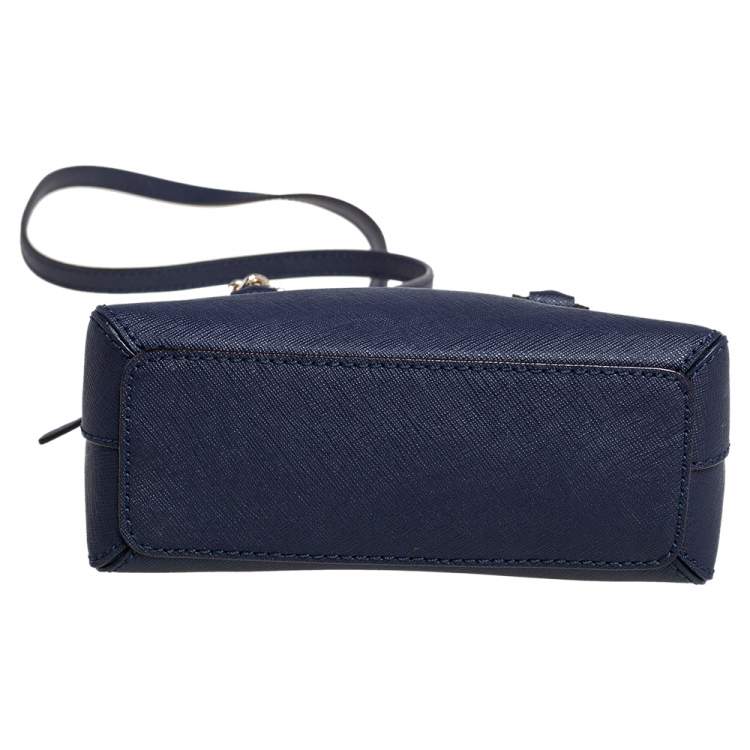Pre Owned Kate Spade Navy Blue Leather Cedar Street Mini Maise Satchel