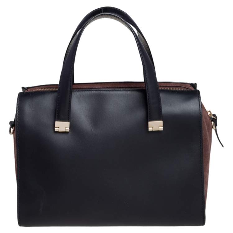 مملوكة مسبقًا Kate Spade Black/Brown Leather and Suede Zip Satchel