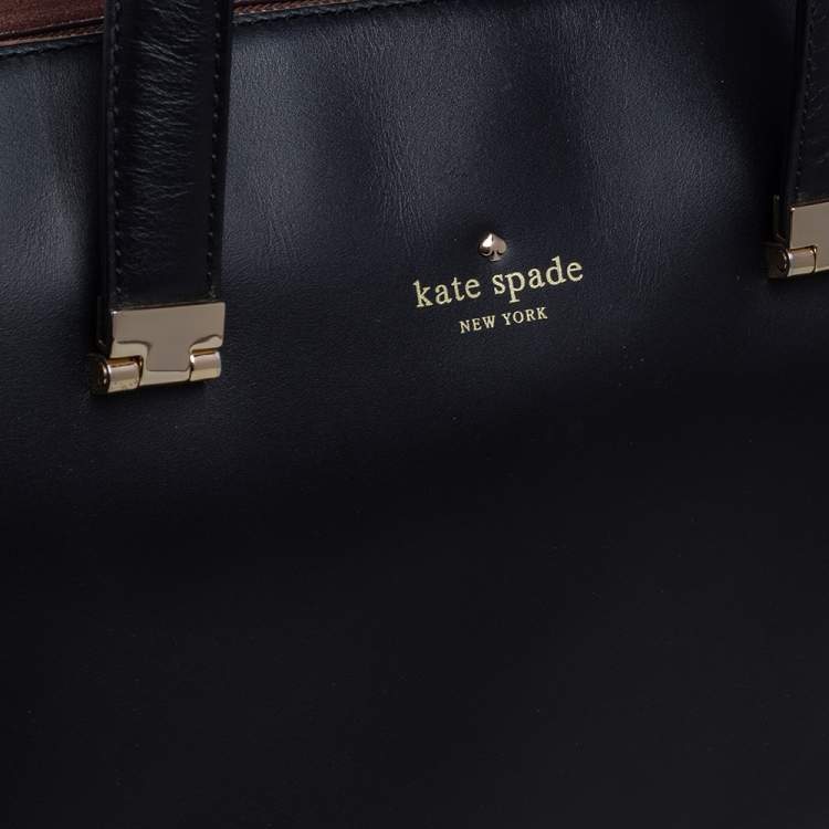 مملوكة مسبقًا Kate Spade Black/Brown Leather and Suede Zip Satchel