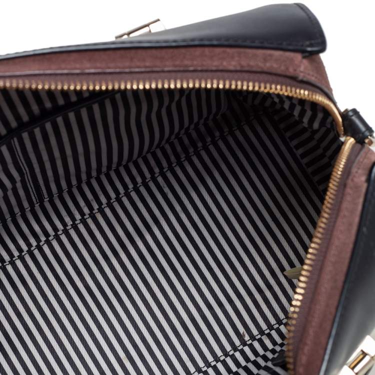 مملوكة مسبقًا Kate Spade Black/Brown Leather and Suede Zip Satchel