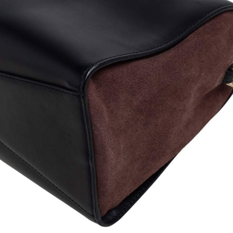 مملوكة مسبقًا Kate Spade Black/Brown Leather and Suede Zip Satchel