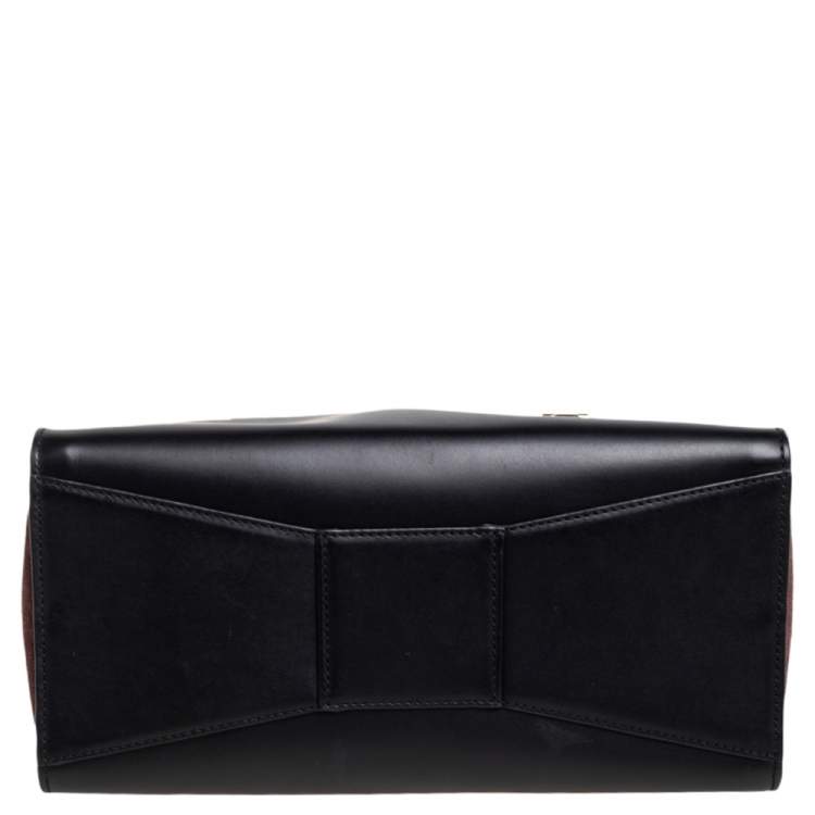 مملوكة مسبقًا Kate Spade Black/Brown Leather and Suede Zip Satchel
