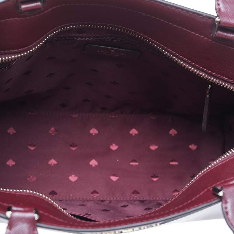 Pre Owned Kate Spade Burgundy Leather Large Staci Satchel