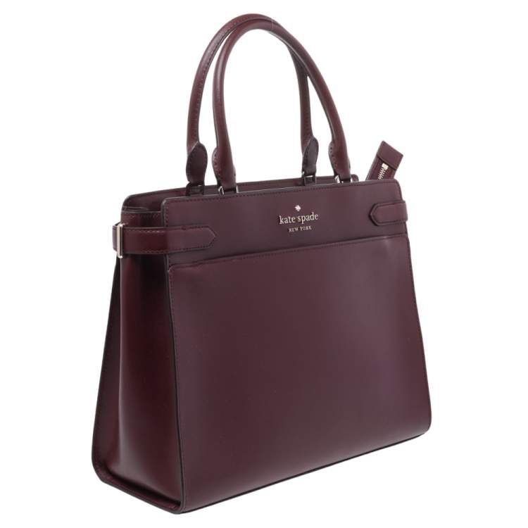 Pre Owned Kate Spade Burgundy Leather Large Staci Satchel