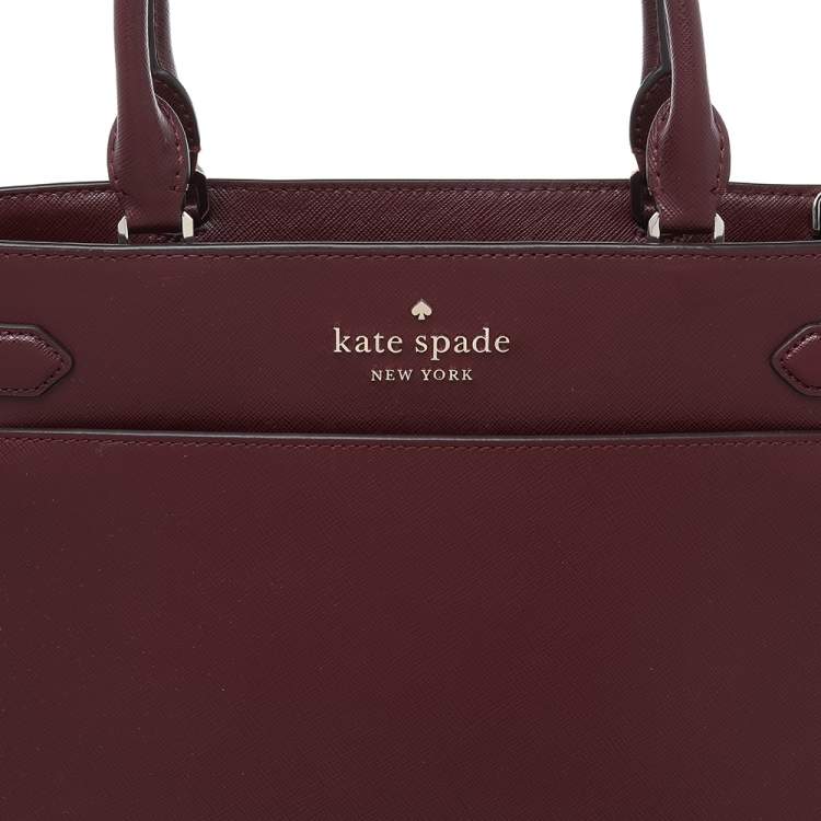 Pre Owned Kate Spade Burgundy Leather Large Staci Satchel