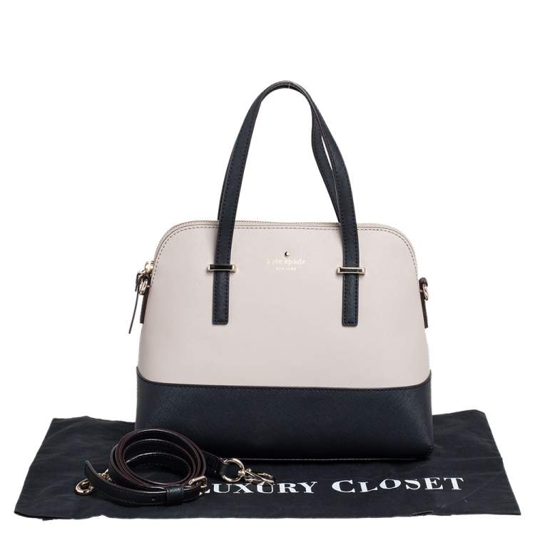 Pre Owned Kate Spade Grey/Black Saffiano Leather Cedar Street Maise Satchel