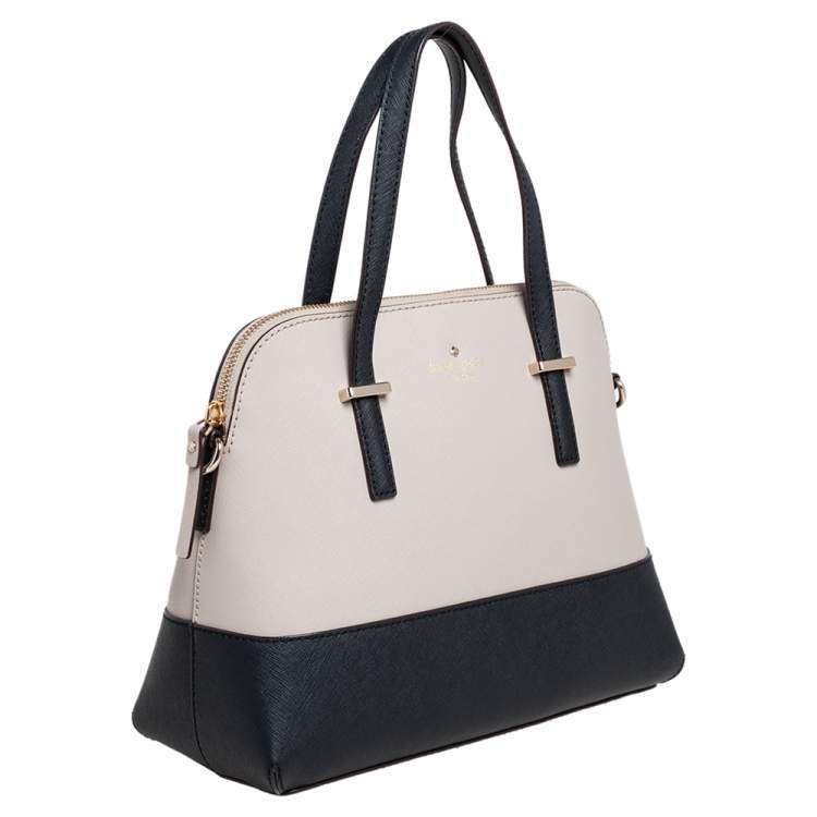 Pre Owned Kate Spade Grey/Black Saffiano Leather Cedar Street Maise Satchel