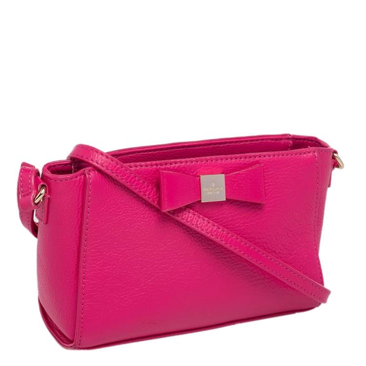 Pre Owned Kate Spade Pink Leather Crossbody Bag